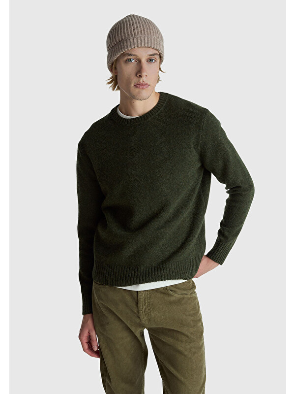 United Colors Of Benetton Erkek Siyah Bisiklet Yaka Shetland Kazak