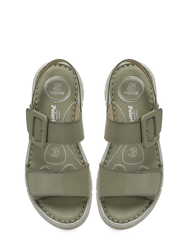 166245.Z5FX Yeşil Kadın Comfort Sandalet - Görsel 5