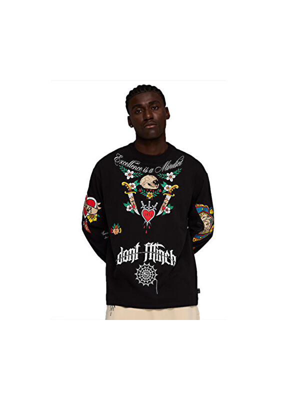 Puma Swish N ink Ls Tee Erkek Basketbol Tişörtü 63466401 Siyah