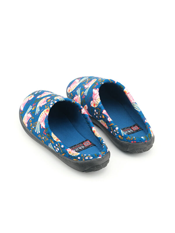 Gezer Gezer Mavi Kadın Kışlık PU Rahat Taban Desenli Ev Bahçe Gondol Terlik LC Waikiki'de! Mavi - 6. görsel