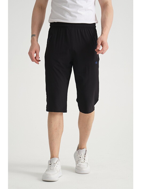Shooter Sportswear Erkek Kapri Nefes Alabilen Fermuarlı Minimal Nakış Detaylı