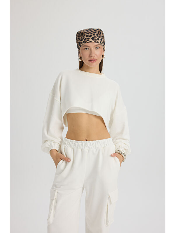 Mai Collection Swan Yandan Cepli Beyaz Eşofman Takım