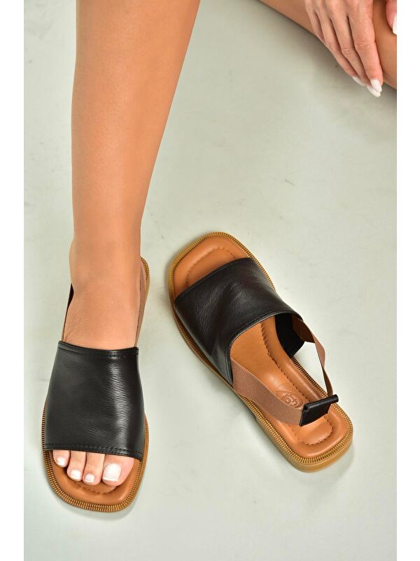 Siyah Kadın Sandalet U944704203 - Görsel 5