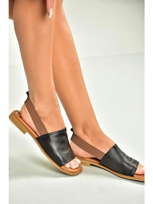 Siyah Kadın Sandalet U944704203 - Görsel 6