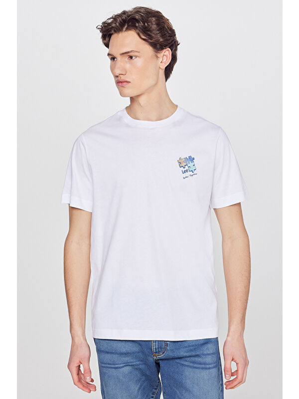 Lee %100 Pamuk Regular Fit Normal Kesim Bisiklet Yaka Logo Detaylı Tişört