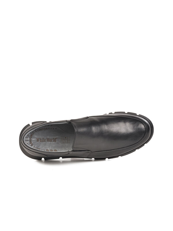 Siyah Hakiki Deri Büyük Numara Erkek Casual Ayakkabı 666 M - Görsel 5