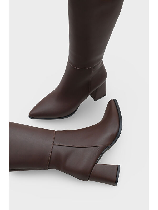 Betti Kadın Koyu Kahverengi Çizme - Görsel 7