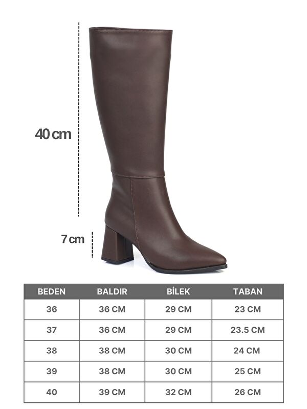 Betti Kadın Koyu Kahverengi Çizme - Görsel 8