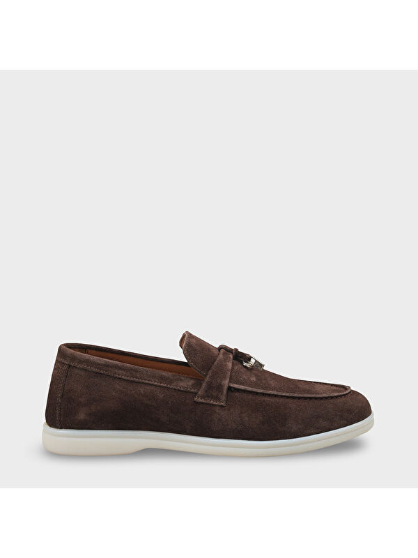 Capone Outfitters Hakiki Deri Süet Erkek Loafer Ayakkabı