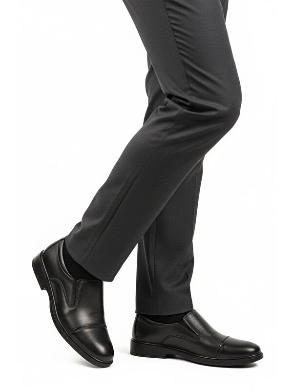 Siyah Hakiki Deri Jel Taban Anatomik Erkek Klasik Ayakkabı 425 M - Görsel 2