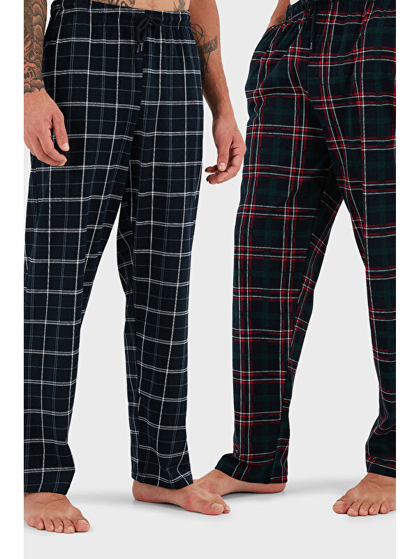 Buratti Pamuklu Regular Fit Normal Bel Düz Paça Cepli 2'li Paket Pijama Altı 6574003S2