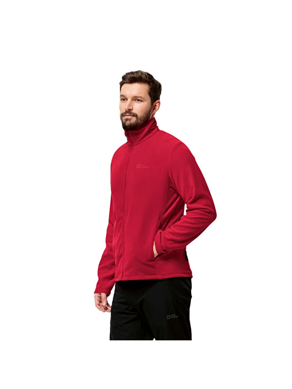 Jack Wolfskin Taunus Fz Kırmızı Polar Erkek Fermuarlı Sweatshirt Hırka