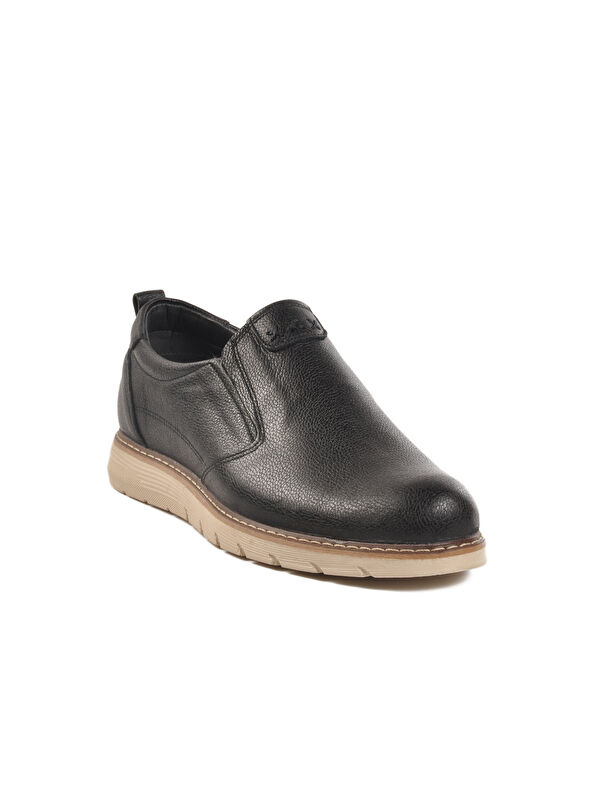 Siyah Hakiki Deri Erkek Casual Ayakkabı 014 M - Görsel 4