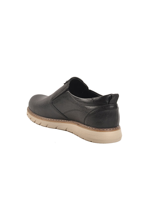 Siyah Hakiki Deri Erkek Casual Ayakkabı 014 M - Görsel 5