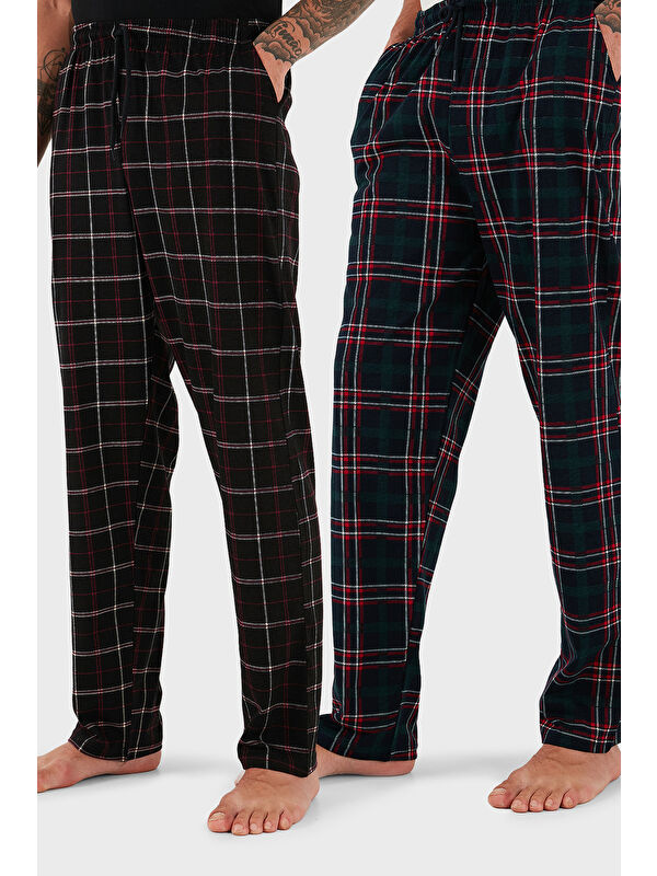Buratti Pamuklu Regular Fit Normal Bel Düz Paça Cepli 2'li Paket Pijama Altı 6574003S2