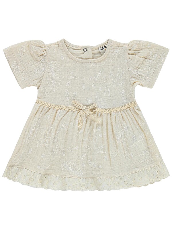 Civil Baby Fiyonklu 6-18 Ay Elbise - Bej