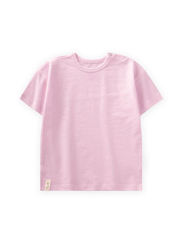CİGİT Basic Bebe T-Shırt 0-3 Yaş Pudra Pembe