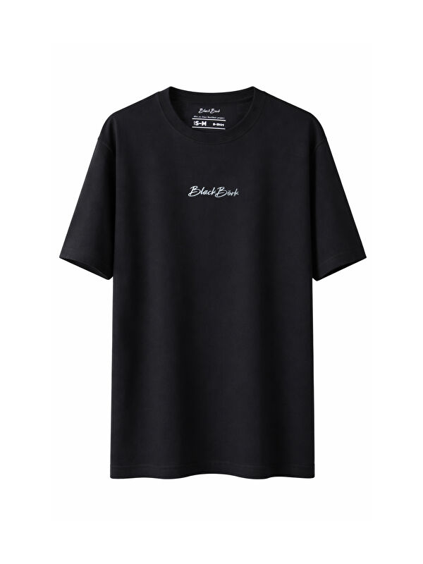 BlackBörk Nakışlı Oversize Siyah B-Shirt