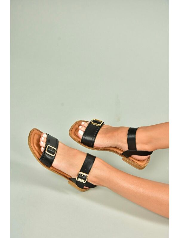 Siyah Kadın Sandalet U944834003 - Görsel 6