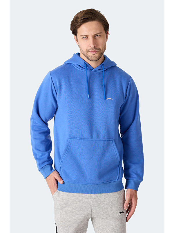SLAZENGER MOONLIGHT I Erkek Kapüşonlu Indigo Sweatshirt