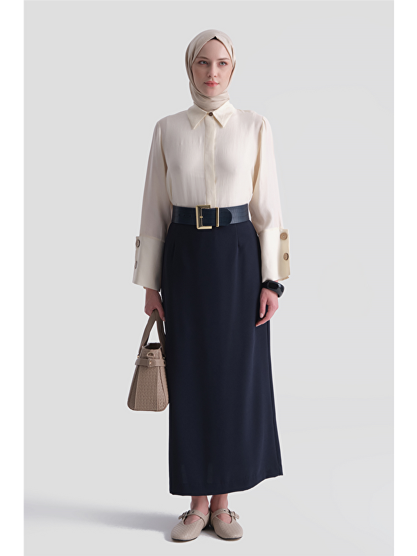 ARMİNE Basic Kalem Etek Lacivert