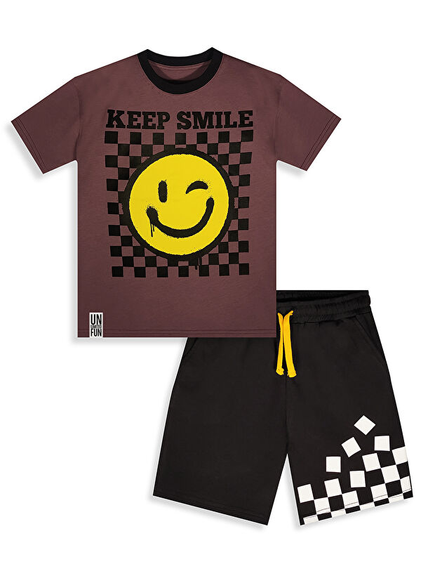 Denokids Smile Erkek Çocuk T-shirt Şort Takım