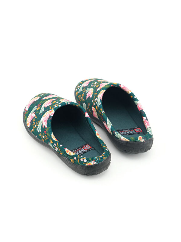 Gezer Kahverengi Gezer Kışlık Pu Kadın Rahat Taban Desenli Ev Bahçe Gondol Terlik