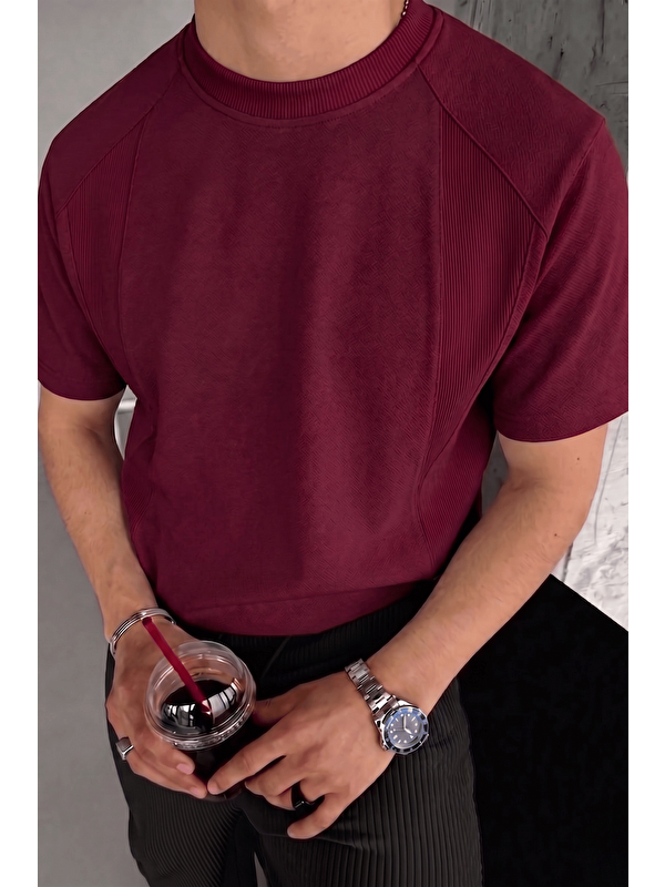 Genius Store Erkek Tişört Basic Bisiklet Yaka Tişört Rahat Kesim Dökümlü Günlük Spor Tshirt GARNİ-5050