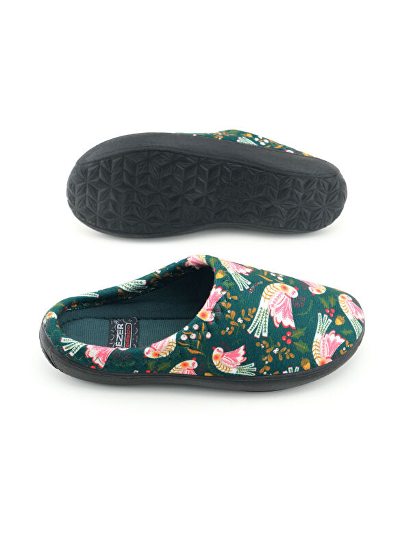 Gezer Kahverengi Gezer Kışlık Pu Kadın Rahat Taban Desenli Ev Bahçe Gondol Terlik