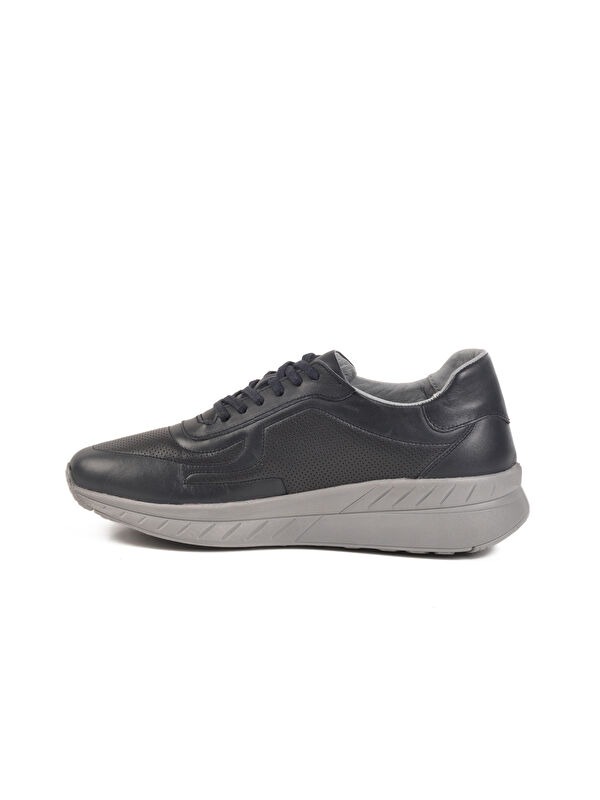 Lacivert Hakiki Deri Erkek Casual Ayakkabı C1050 M - Görsel 3