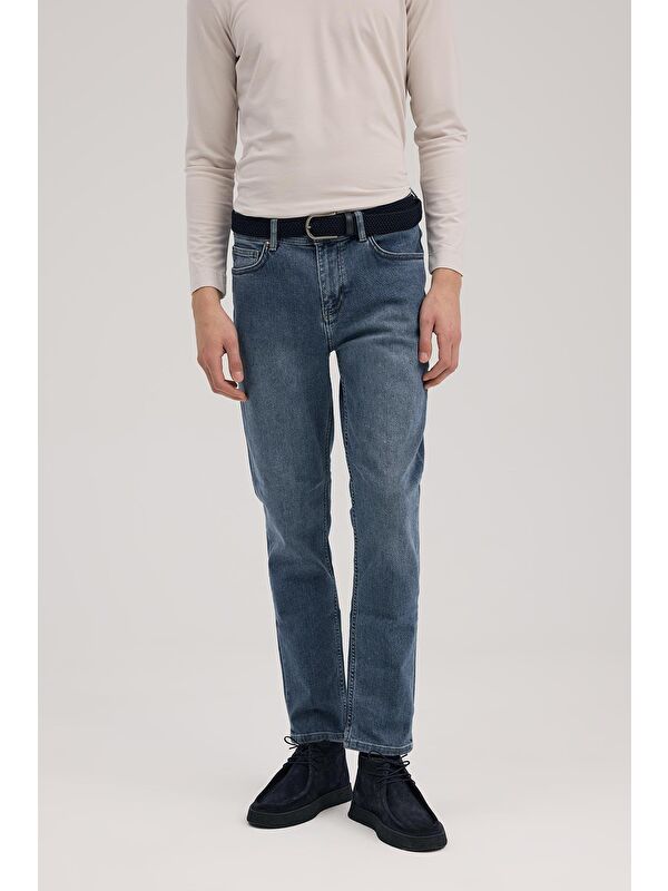 JAKAMEN Lacivert Slim Fit 5 Cep Jean  Pantolon