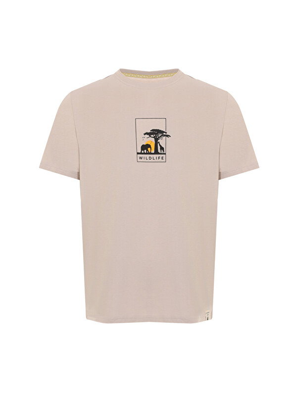 Lumberjack ML VAHA 11NAT013 Taş Rengi Erkek Kısa Kol T-Shirt