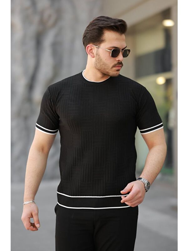 Jane's Erkek Jakarlı Ribanalı Kısa Kollu T-shirt