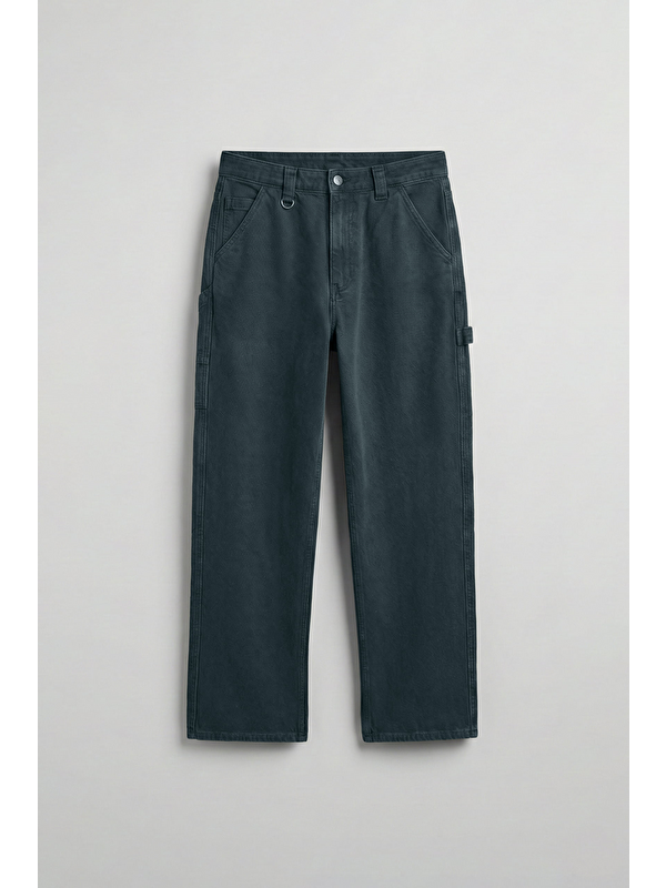 Abluka Online Erkek Baggy Marangoz Cepli Jean Pantolon Mavi
