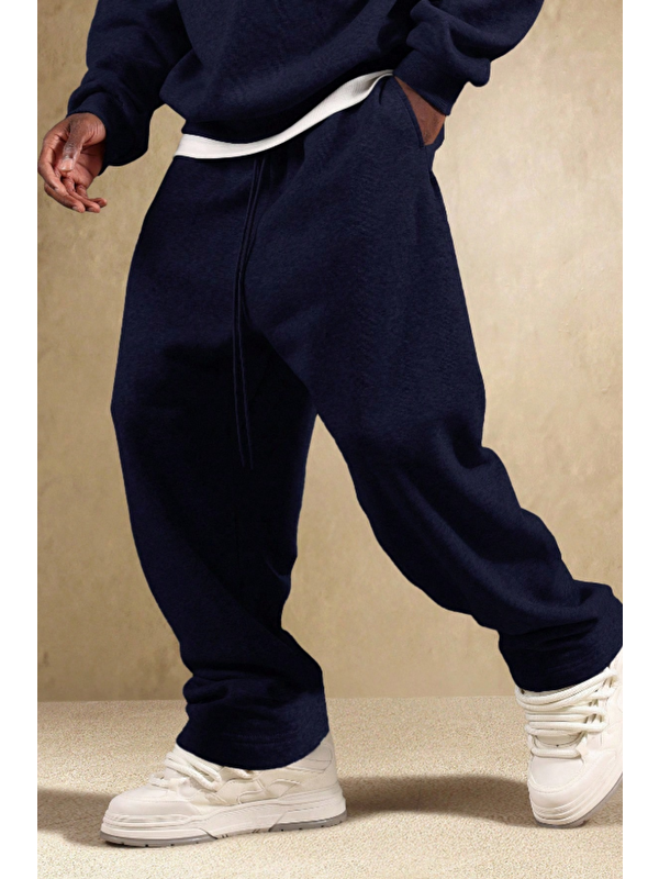 Tarz Cool Lacivert Oversize Baggy Erkek Eşofman Altı