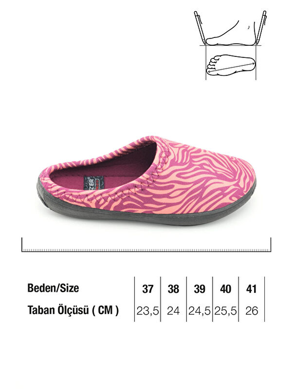 Kadın Kışlık PU Rahat Taban Desenli Ev Bahçe Gondol Terlik - Görsel 3