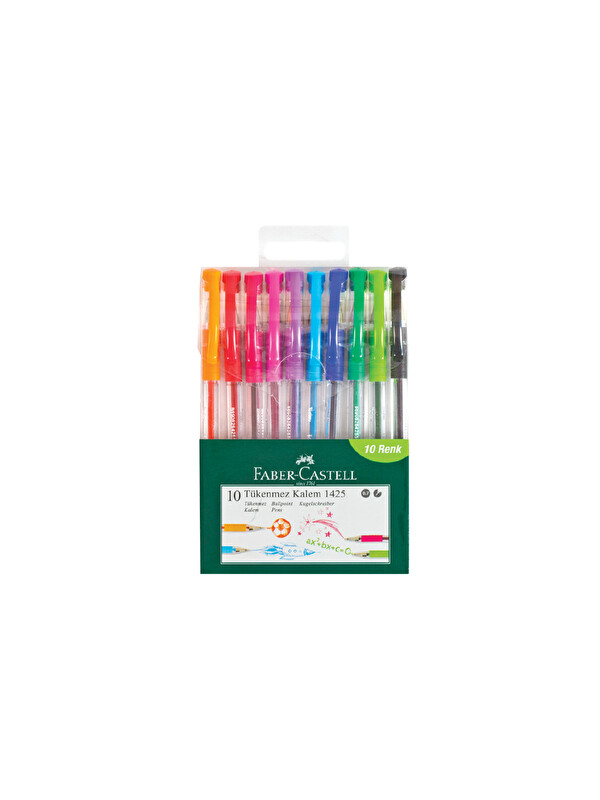 Faber-Castell 10'lu 1425 Tükenmez Ailesi, Rahat ve Yumuşak Yazım, Ergonomik Gövde, Havalandırmalı Kapak