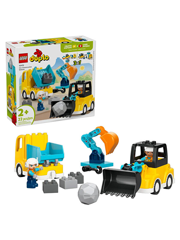 Lego DUPLO Kasabası 3'ü 1 Arada İnşaat Araçları 10475