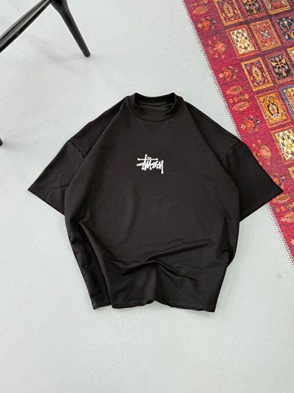 Jane's Erkek Baskılı Oversize T-shirt - Siyah