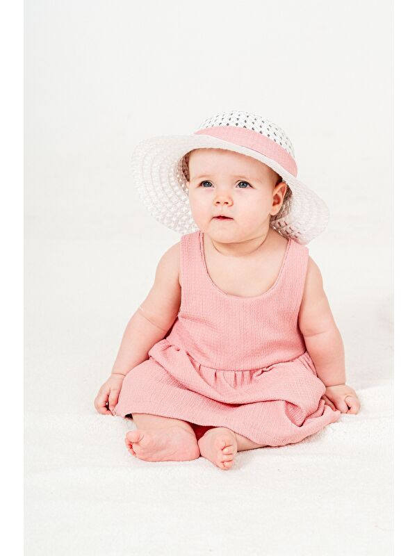 Chicsy Baby Tatlı Fitilli Şapkalı Fiyonklu Kız Bebek Elbisesi