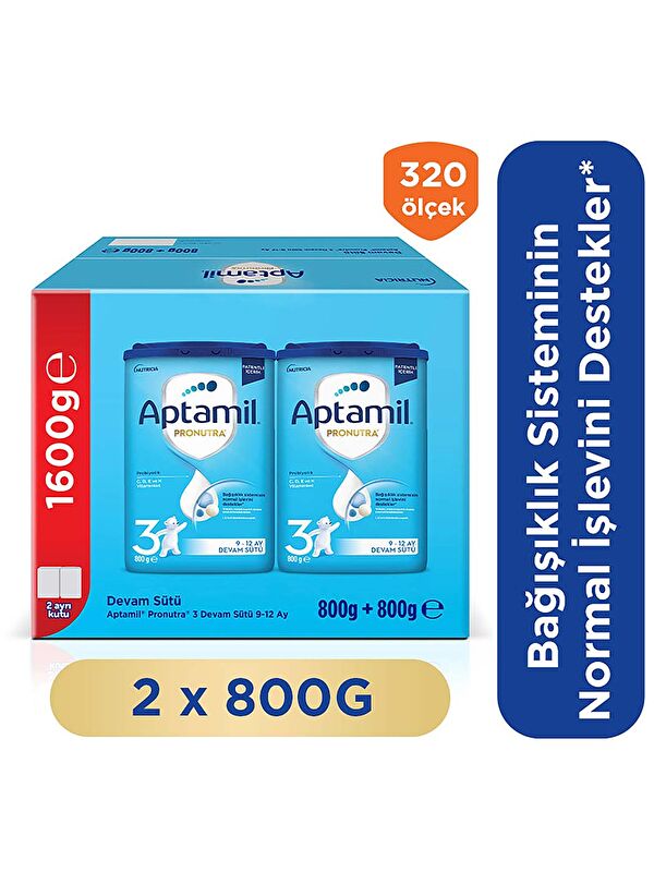 Aptamil 3 Devam Sütü 800x2 G 9-12 Ay Akıllı Kutu