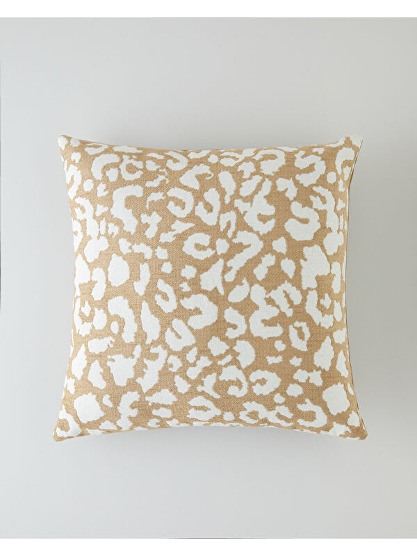 English Home Leopura Dekoratif Kırlent 45x45 cm Açık Kahverengi