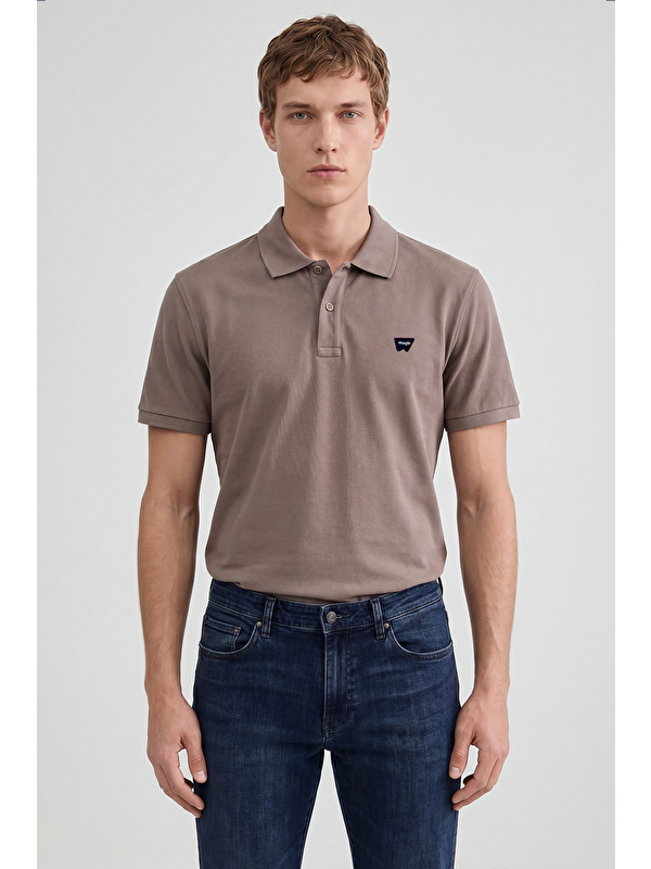Wrangler Regular Fit Normal Kesim Polo Yaka %100 Pamuk Bordo Tişört