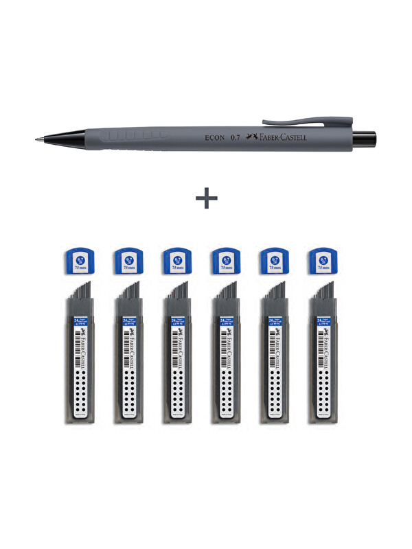 Faber-Castell Econ Versatil,Urban 0.7 Uç& 6'lı Super Fine Min 2B 0.7 Uç, 7'li Yazım Seti