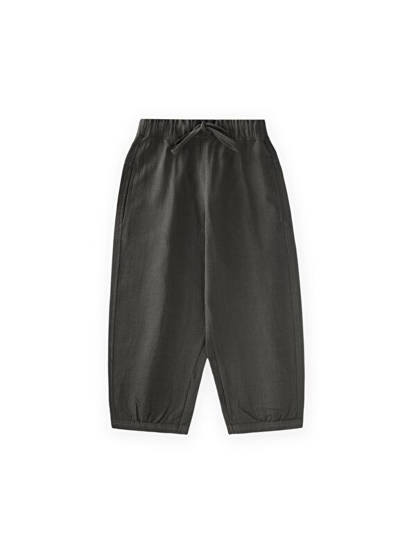 CİGİT Keten Boyfriend Pantolon 2-10 Yaş Siyah