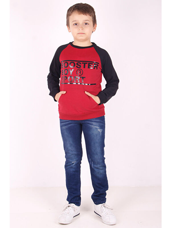 Toontoykids Erkek Çocuk Reglan Kol Detaylı Cepli Sweatshirt