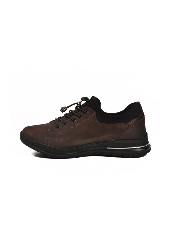 Kahve Nubuk Lastik Bağcıklı Kadın Casual Ayakkabı 5004 Z - Görsel 5