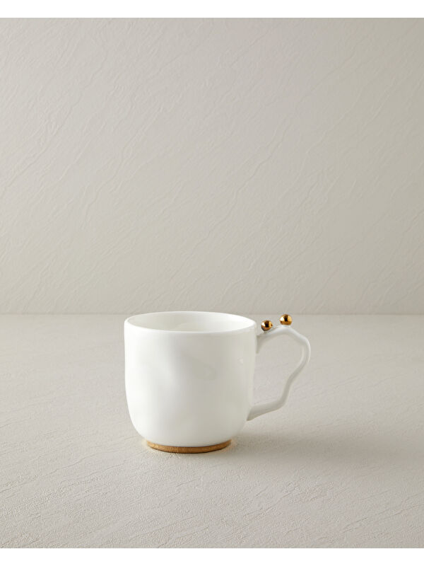 English Home Golden Gleam Porselen Kupa 440 ml Beyaz-Gold