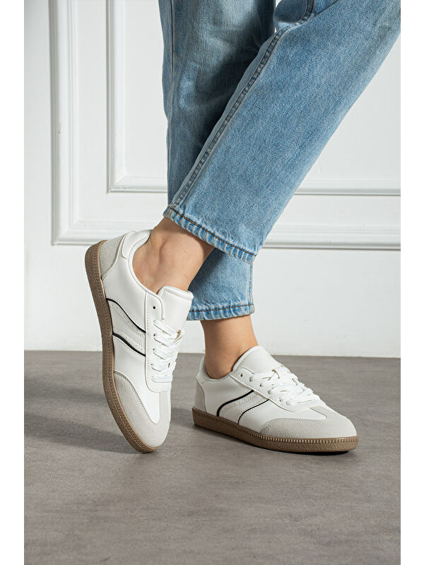 Beyaz Kadın Günlük Spor Ayakkabı - Görsel 3