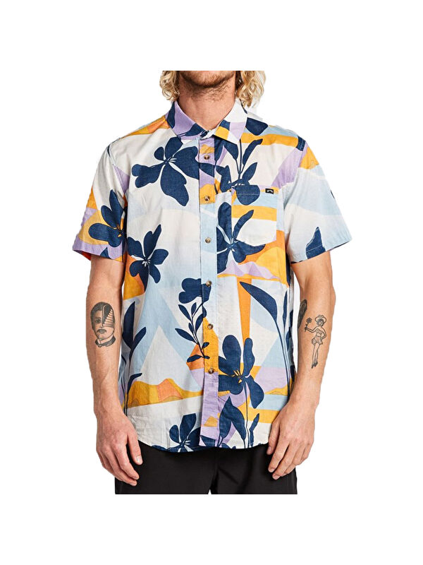 Billabong Sundays Floral Ss Erkek Mavi Gömlek